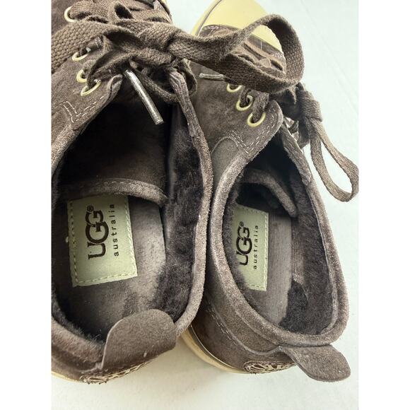UGG Evera Brown Suede Low Top Lace Up Sneakers - Size 5.5 - Picture 8 of 12